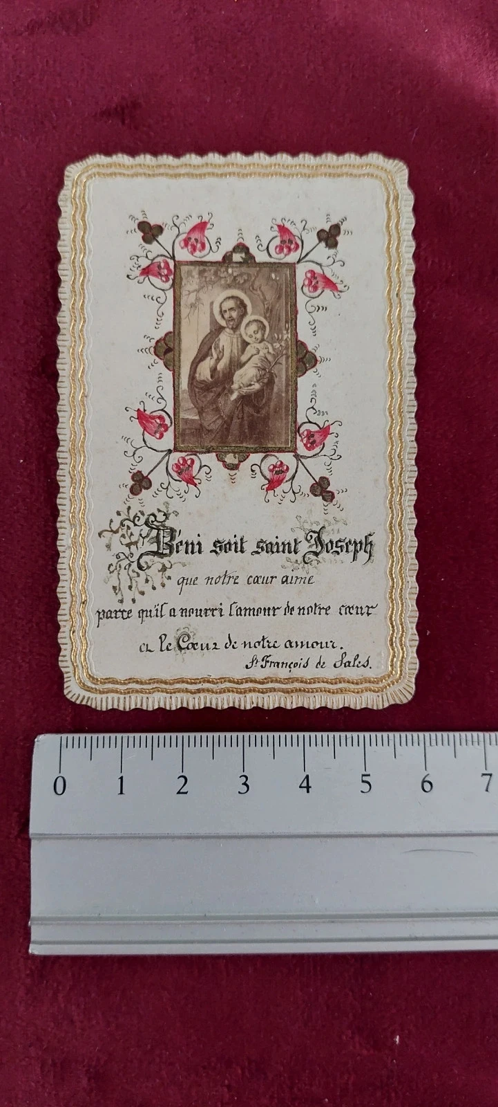 Image pieuse ancienne / Canivet - Saint Joseph - XIXe siècle - Souvenir de Terre Sainte – photo 4